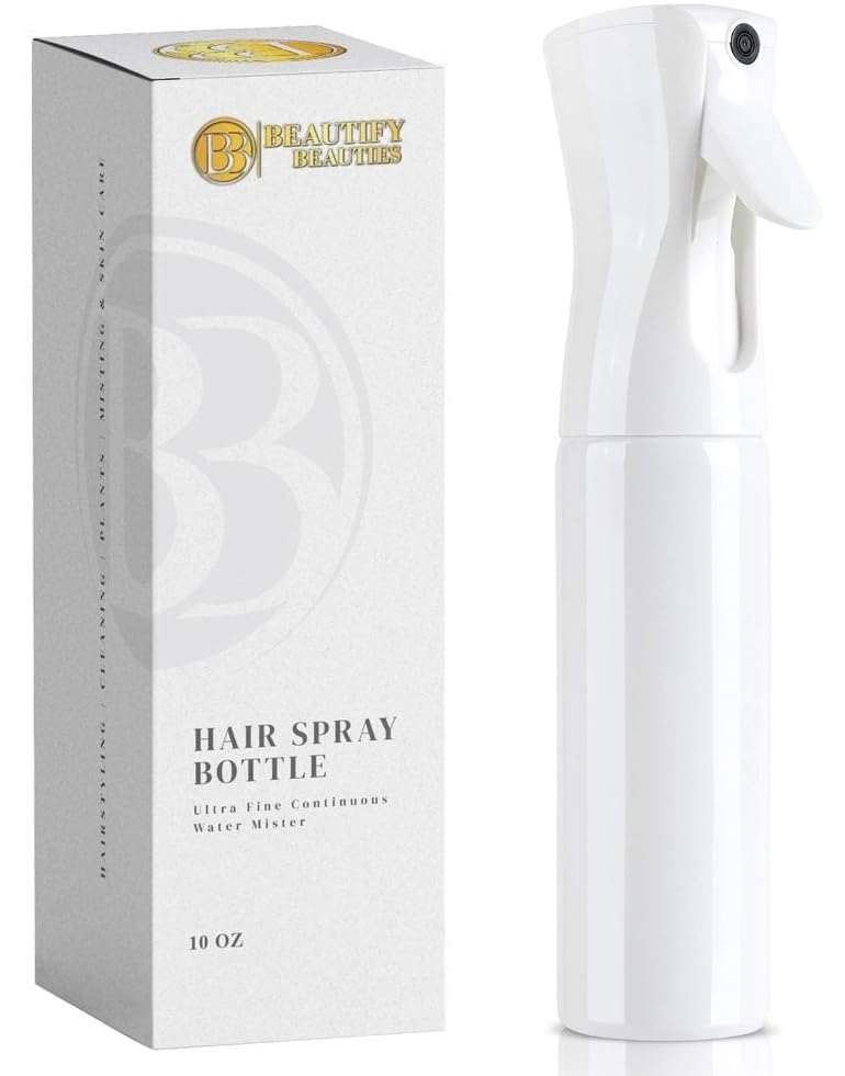 BeautifyBeauties Hair Spray Bottle – Ultra Fine Continuous Water Mister for Hairstyling, Cleaning