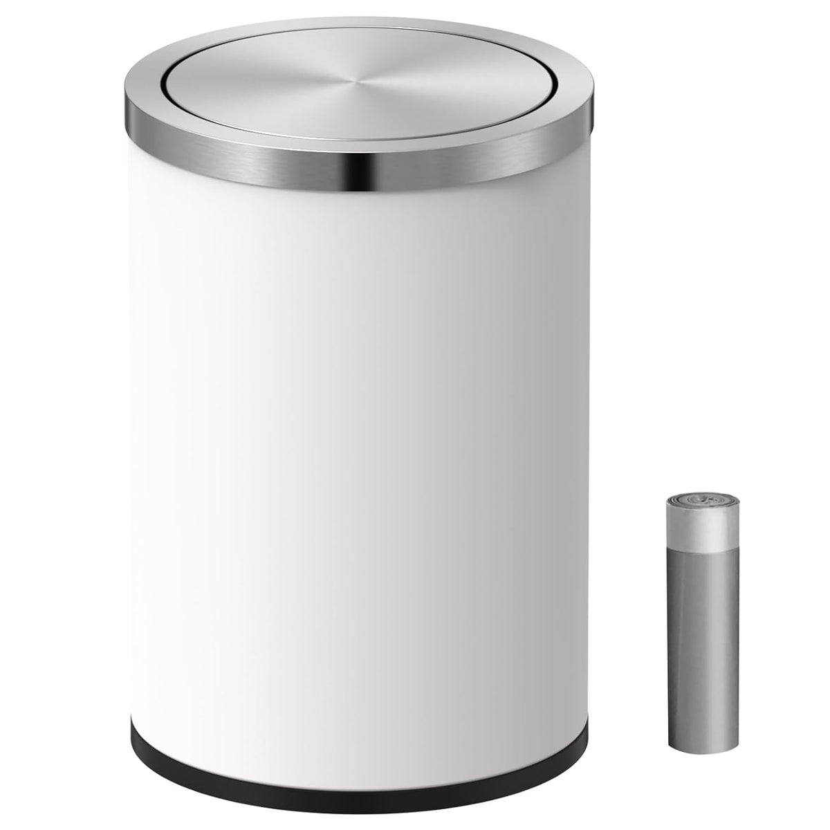 Mbillion Small Trash Can with Swing Lid 2.4 Gallons/9 Liter, Mini Trash Can with lid, Stainless
