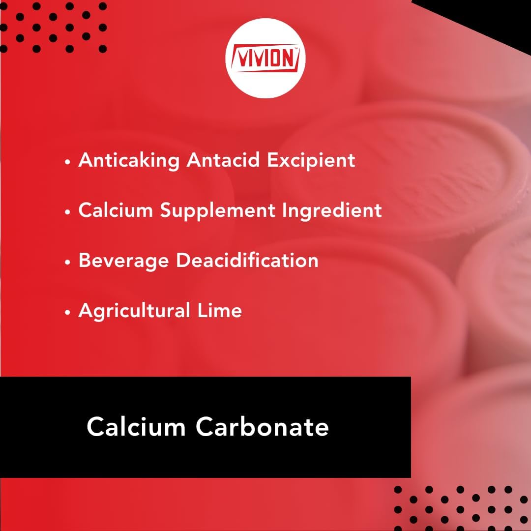 Calcium Carbonate Powder - Bulk 1 kg (2.2 lb) - 100% Pure Food Grade Limestone Supplement