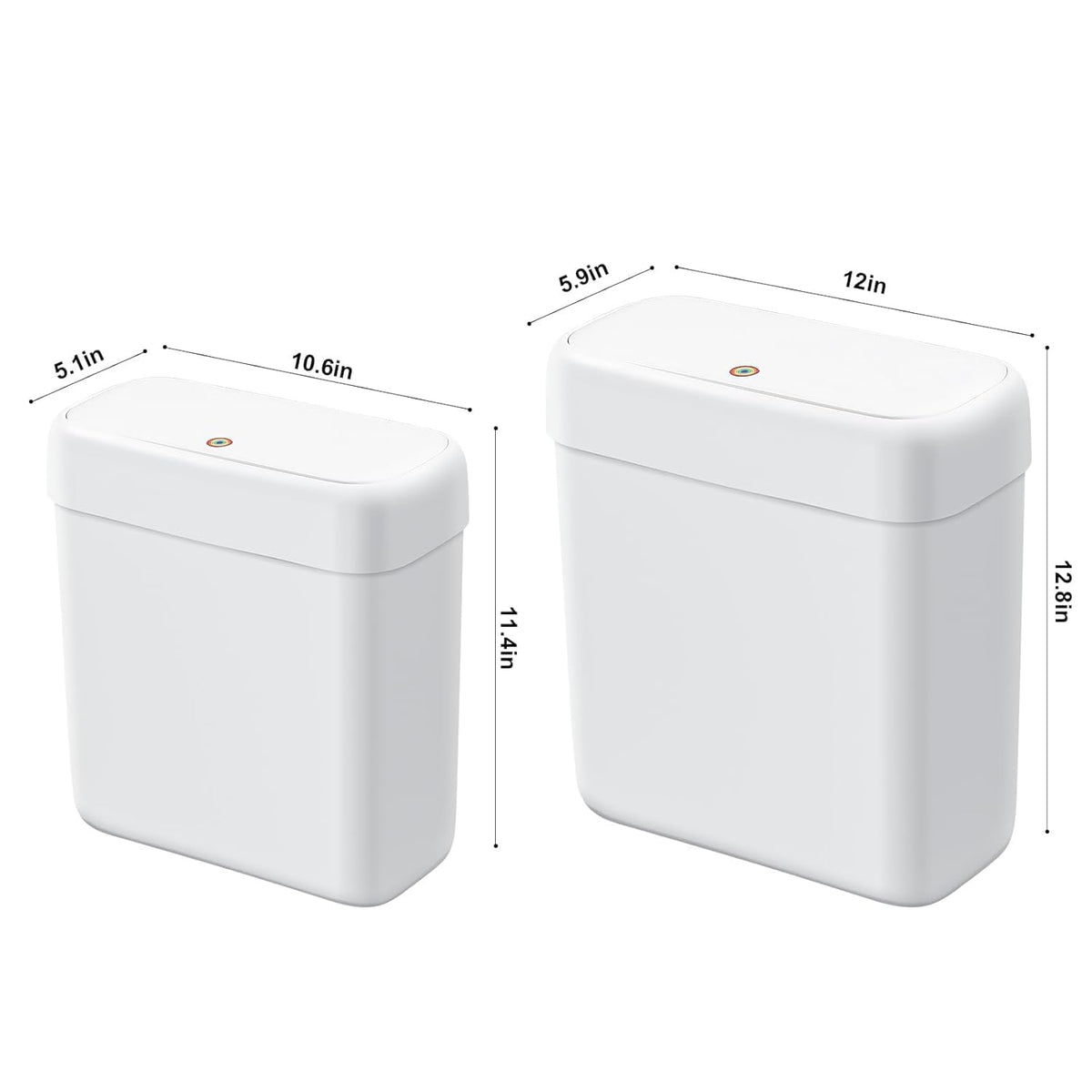 funest 2 Pack Bathroom Trash Can with Lid, 3 Gal/12 L & 2.7 Gal/10L Garbage Can with Pop-Up Lid