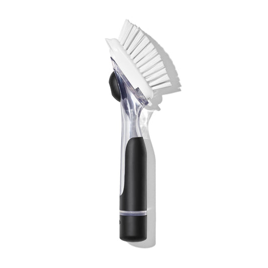 OXO Built-in Soap Dispenser, Non-Slip Handle, Scrub Brush for Dishes, Pots, Pans, Kitchen Brush
