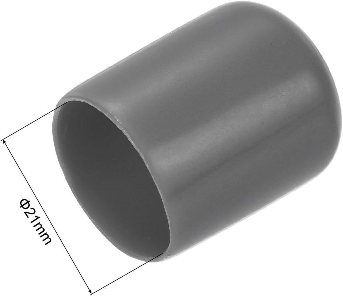 uxcell 20pcs Rubber End Caps 21mm ID Vinyl PVC Round Tube Bolt Cap Cover Screw Thread Protectors
