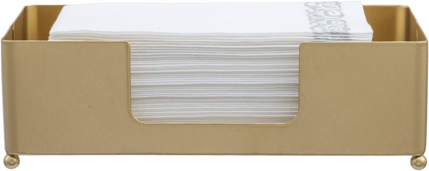 MyGift Paper Towel Holder Modern Gold-Tone Metal Tabletop Folded Paper Hand Towel Holder for Guest