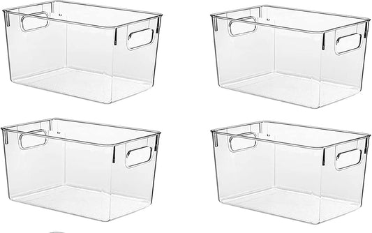 Clear Pantry Organizer Bins, Plastic Organizers & Storage Containers, Cabinet Organizer, Home