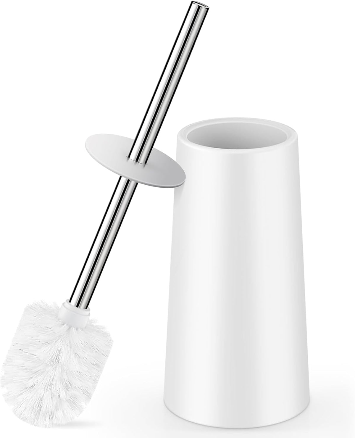 Toilet Brush and Holder, Toilet Brush with 304 Stainless Steel Long Handle, Toilet Bowl Brush for