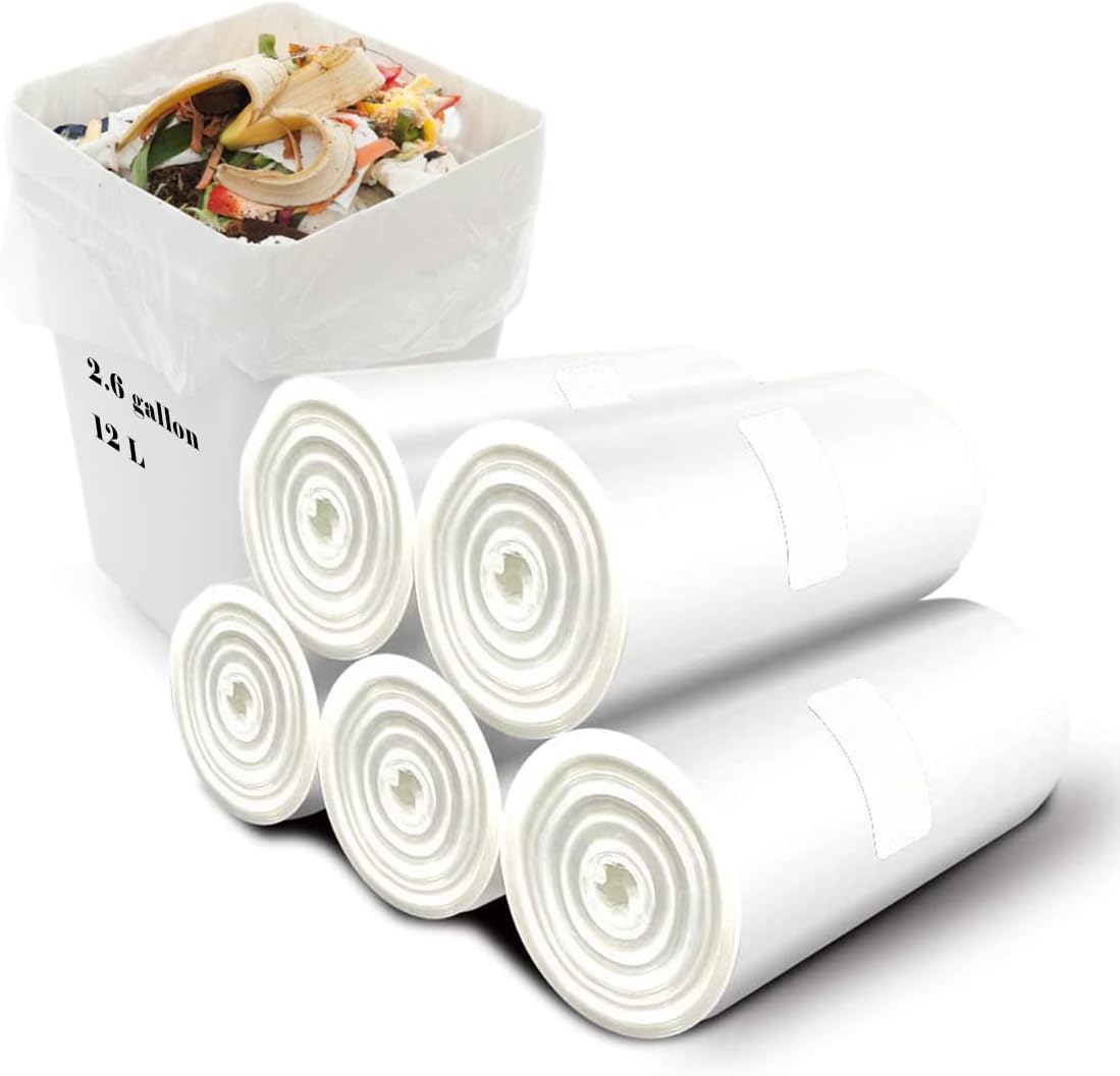 Small Trash Bags 2.6 Gallon - Bathroom Garbage Bag Biodegradable Kitchen Trash Can Liners
