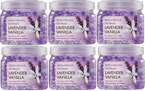 SMELLS BEGONE Odor Eliminator Gel Beads - 12 oz, Pack of 6 - Eliminates Odor in Bathrooms, Cars
