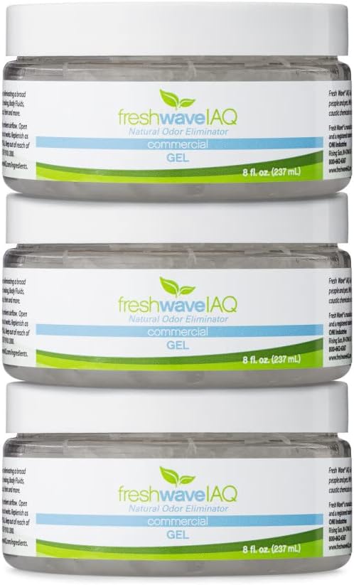 Fresh Wave IAQ Commercial Odor Eliminating Gel, 8 Fl. Oz. | Pack of 3 | Odor Absorbers for Home |