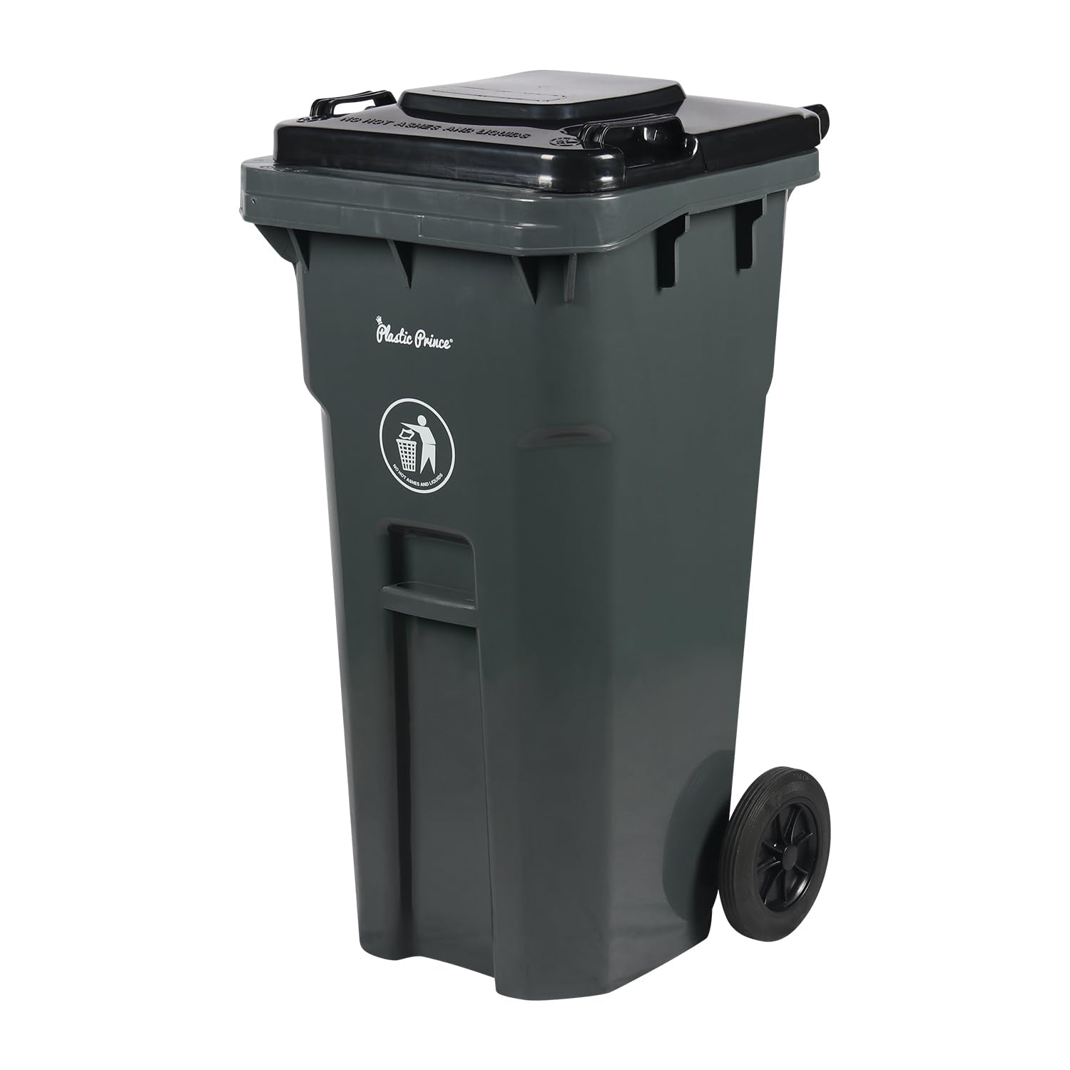 32 Gallon Trash Can with Wheels Outdoor Trash Can with Lid and Wheels Heavy-Duty Trash Bin for