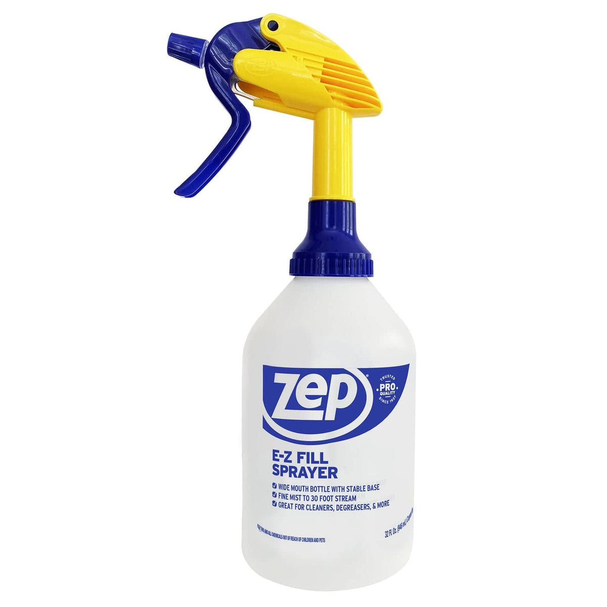 Zep E-Z Fill Professional Sprayer - 32 Ounce (Case of 8) - U43008 - Wide Mouth Spray Bottle for