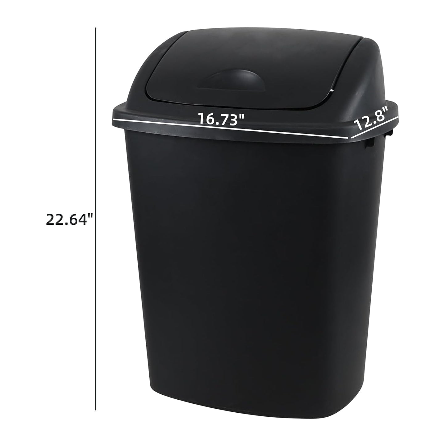 10 Gallon / 40 L Swing Lid Kitchen Trash Can, 4-Pack, Office, College, Classroom Garbage Bins