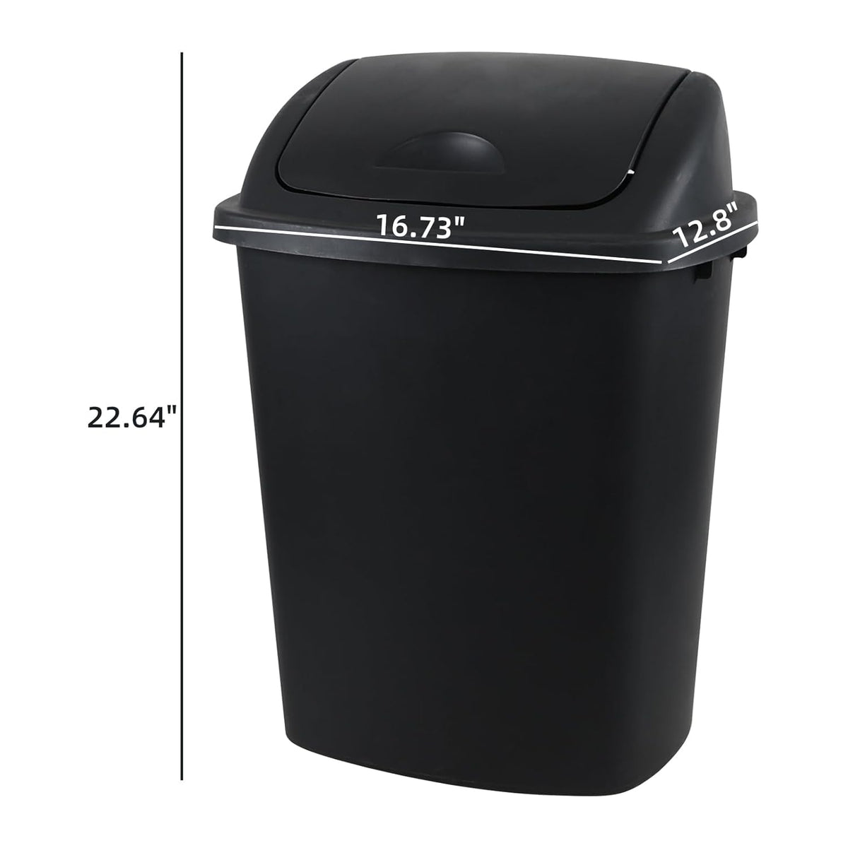 10 Gallon / 40 L Swing Lid Kitchen Trash Can, 4-Pack, Office, College, Classroom Garbage Bins