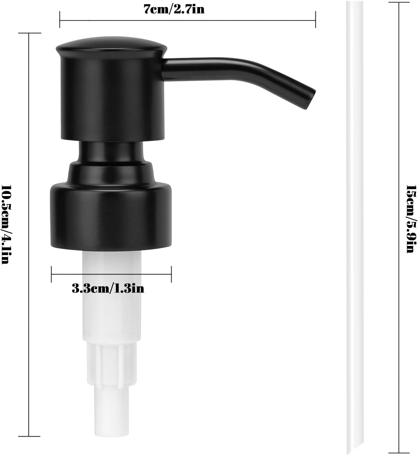 Soap Dispenser Pump Replacement 304 Stainless Steel for Regular Mouth Bottle for Standard 28/400