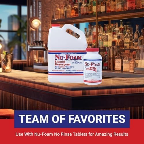 Nu-Foam Sanitizing Tablets for Bar Glassware – Superior Rinse Aid - Hand Washing Bar, Tavern