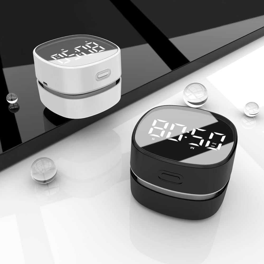 ODISTAR Counter Vacuum Cleaner,Mini Table dust Sweeper Energy with Digital Timer,Endurance up to