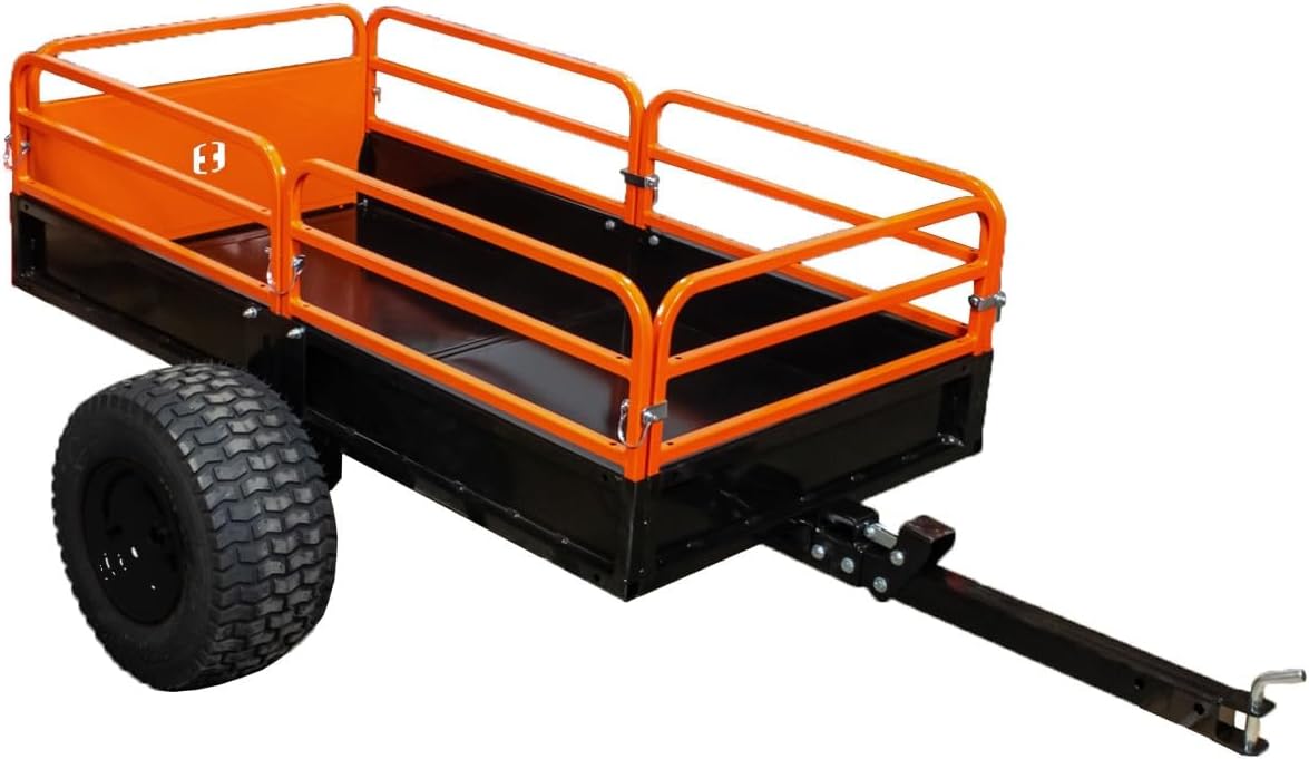 Impact IMPLEMENTS® 1500lb HD Agricultural Trailer with Solid Floor & Sides. Rugged Tires and Solid