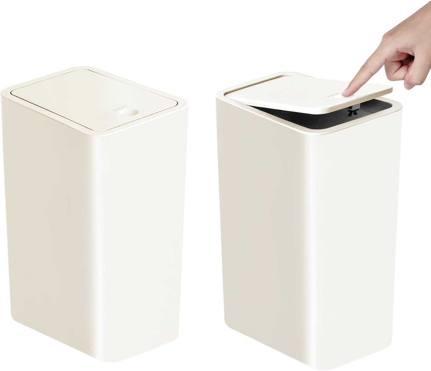 TIPGO Bathroom Trash Can with Lid, 10 Liter/ 2.6 Gallon Slim Garbage Can, Small Trash Bin Waste