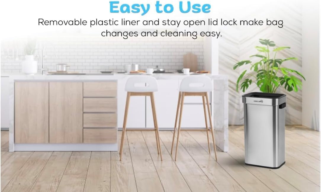 Simpli-Magic 18.5 Gallon (70L) Open Top Trash Can – Rectangular Commercial Trash Can