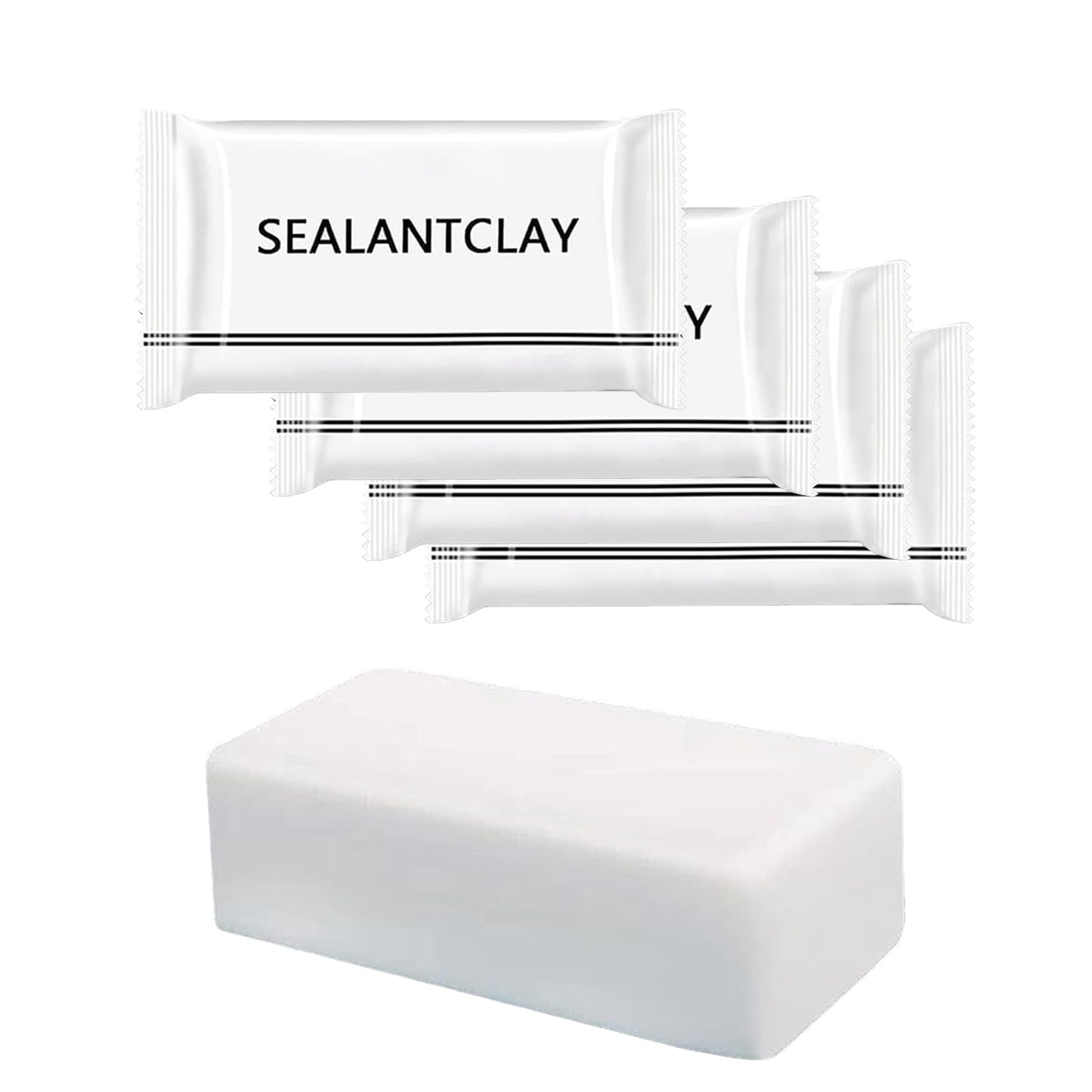 Pack of 4 White Seal Putty Waterproof Duct Seal Repair Sealing Clay, Quick Mending Mud for Drain