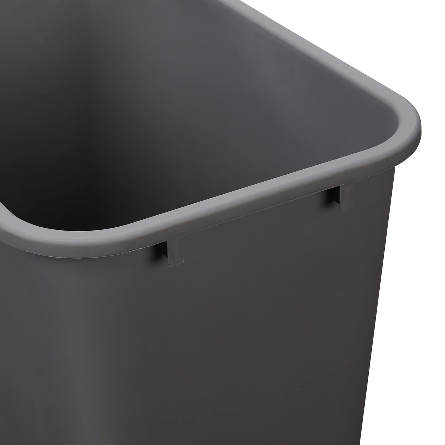 Amazon Basics Rectangular Commercial Office Wastebasket, 10 gallons (Pack of 1), Grey (Previously