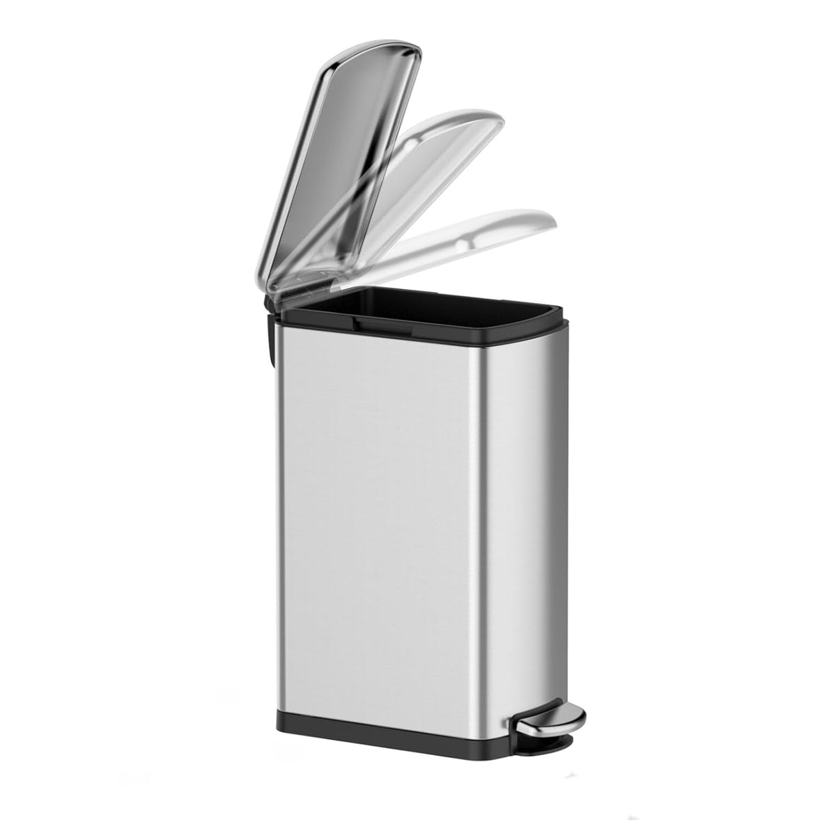 30 L Kitchen Step Trash Can, 8 Gallon Narrow Stainless Steel Waste Bin with Soft-Close Lid