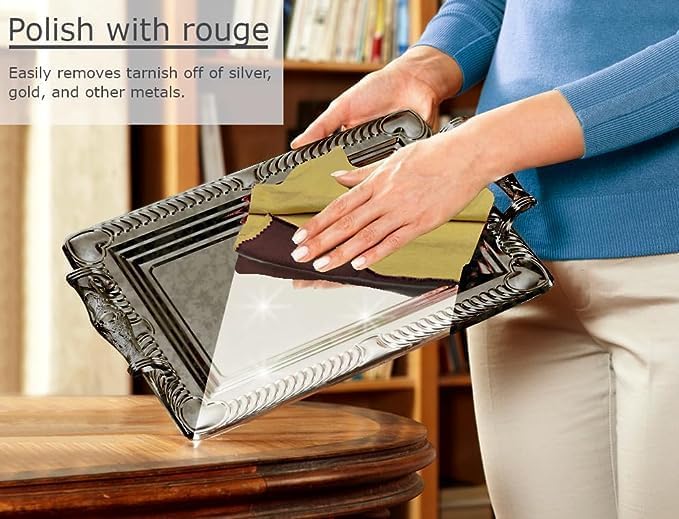 Cadie Silver Polishing Rouge Cloth - 100% Treated Cotton Polishing Cleaning Cloth For Gold