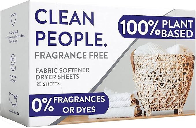 The Clean People Fabric Softener Sheets - Dryer Sheets - Softens & Removes Static Cling - Vegan