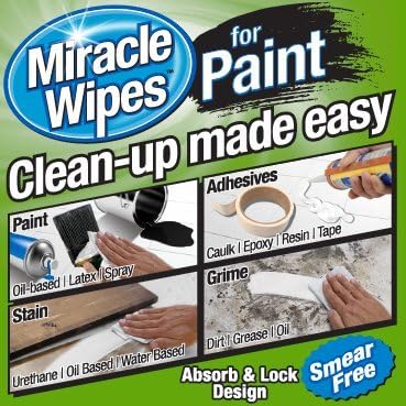MiracleWipes for Paint Prep & Cleanup, Remove Tough Grime Build-Up, Wet Paint, Caulking, Epoxy