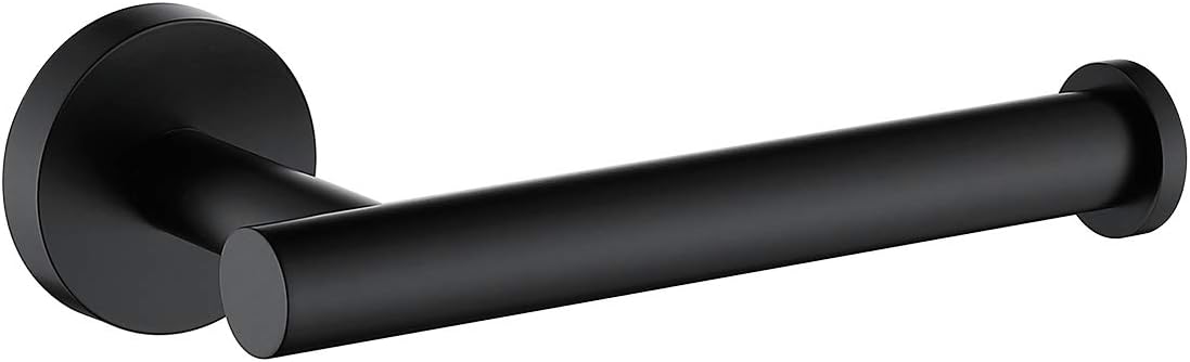 TASTOS Matte Black Toilet Paper Holder SUS304 Stainless Steel, Modern Round Tissue Roll Holders