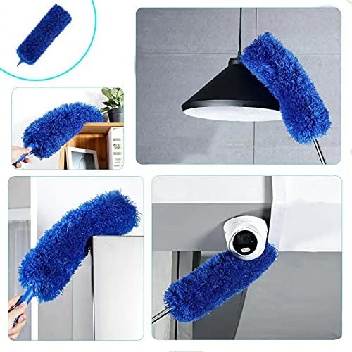 Duster, Microfiber Dusters with 2 Handle Sets, Durable 15-98.1 Inches Long Telescopic Rod