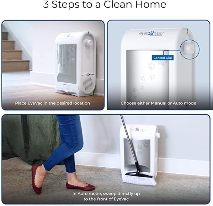 EyeVac Pet Touchless Vacuum Automatic Dustpan - Ultra Fast & Powerful - Great for Sweeping Cat Dog