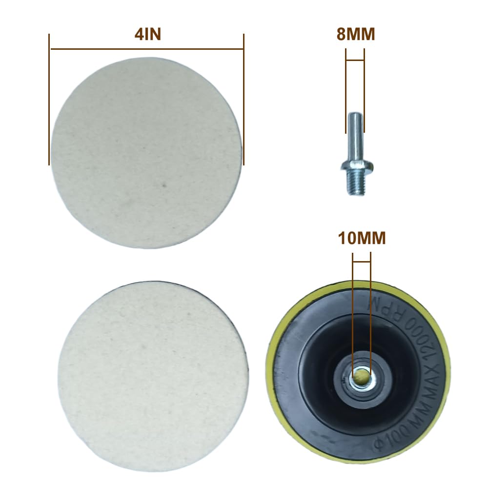 Cerium Oxide Powder,Cerium Oxide Glass Polishing Kit,Felt Polishing Wheel Set for Windscreen and