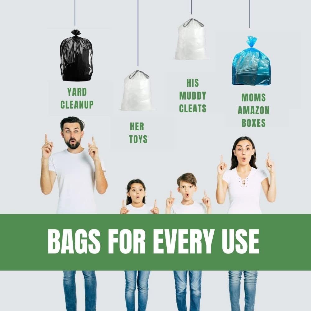 Plasticplace 64-65 Gallon Recycling Trash Bags For Toter │1.5 Mil │ Blue Heavy Duty Garbage Can