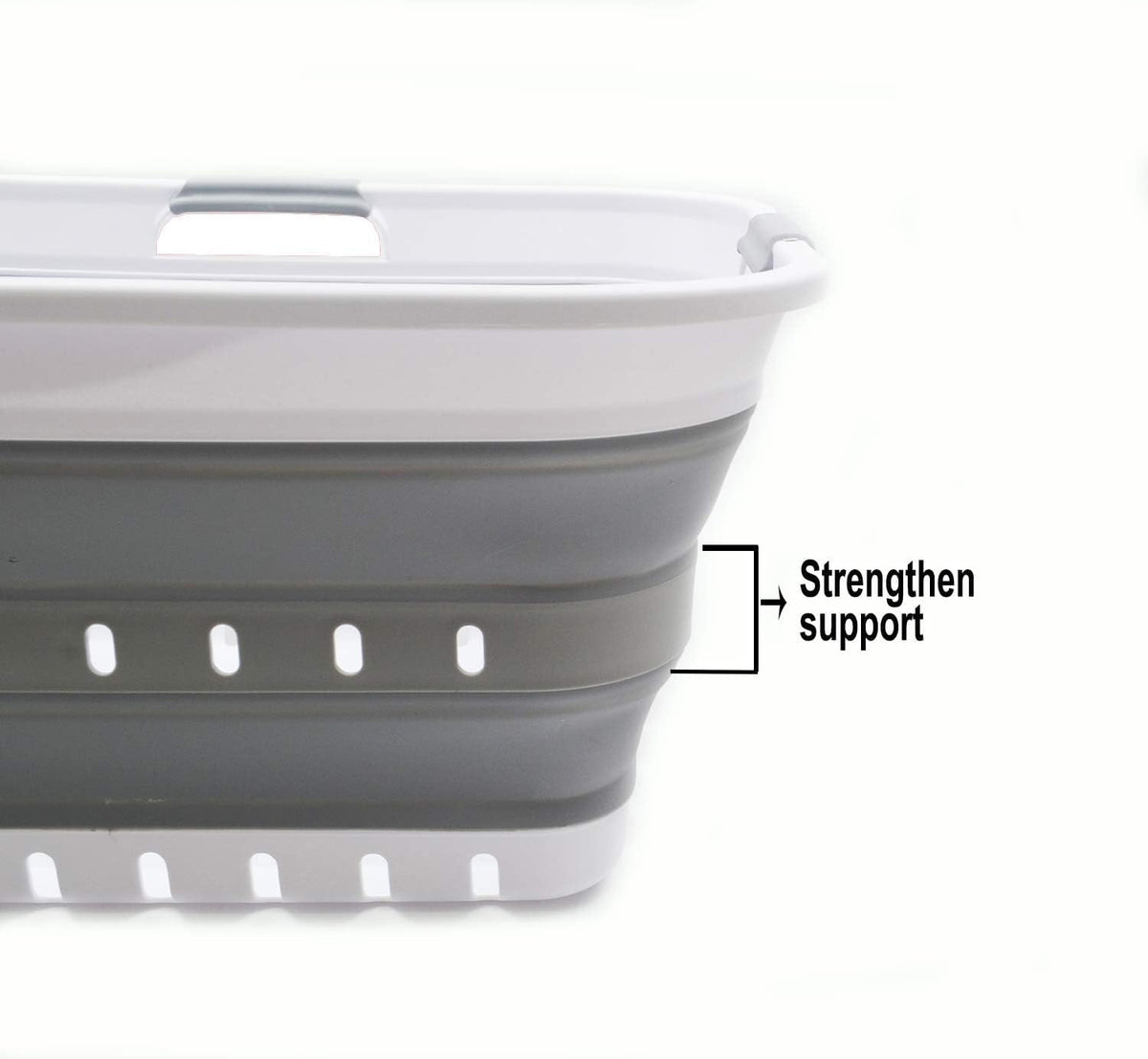 SAMMART 42L (11 gallon) Collapsible Plastic Laundry Basket - Foldable Pop Up Storage