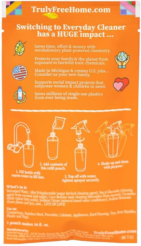 Truly Free Everyday Cleaner - Multipurpose Cleaner Spray, Kitchen Counter Cleaner, Natural Cleaning