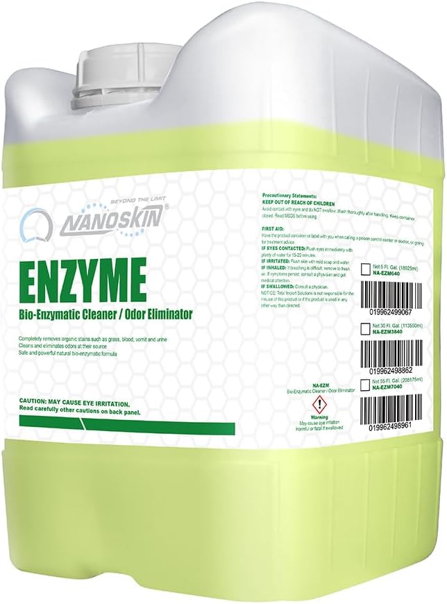 Nanoskin ENZYME Multi-Purpose Cleaner & Odor Eliminator 5 Gallon - Removes Complex Organic Stains