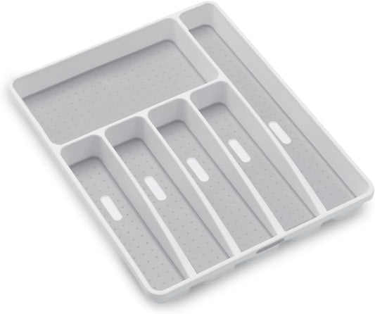 madesmart Classic Large Silverware Tray - White |CLASSIC COLLECTION | 6-Compartments| Kitchen