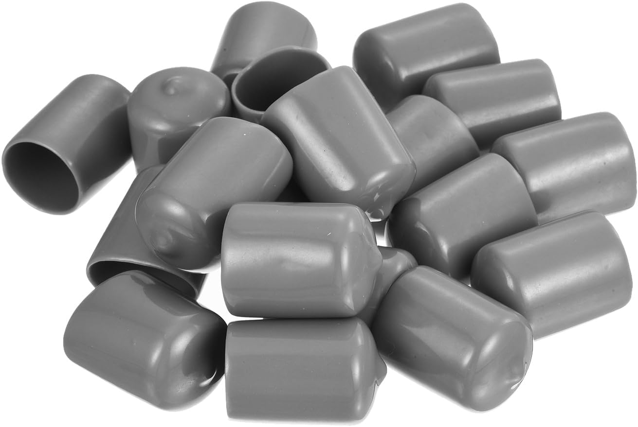 uxcell 20pcs Rubber End Caps Protective Caps 20mm ID Vinyl PVC Round Tube Bolt Cap Cover Screw