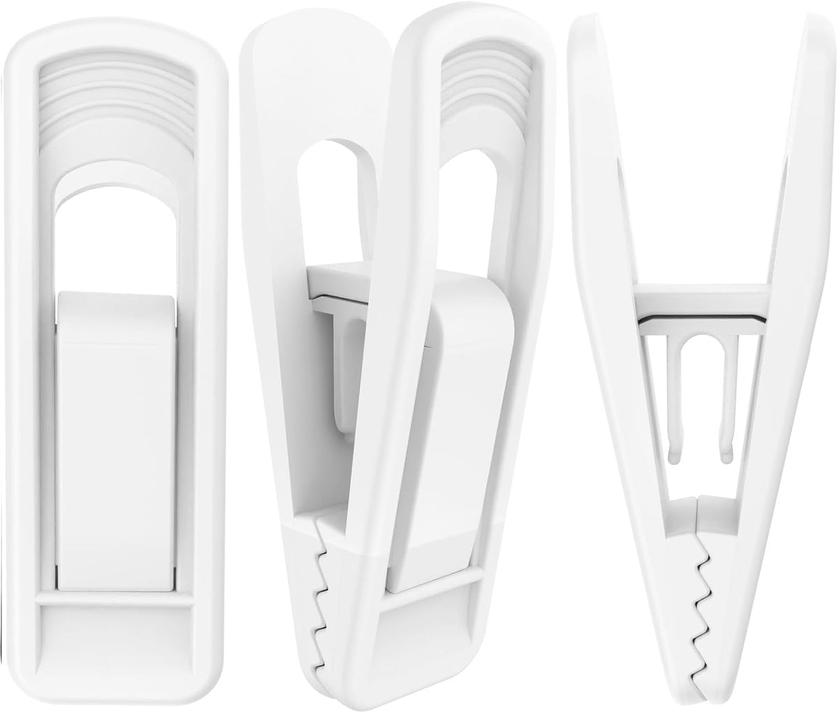 Hanger Clips for Velvet Hangers (White, 40 PCS), Non-Slip Plastic Clips Pant Skirt Hanger Clips for
