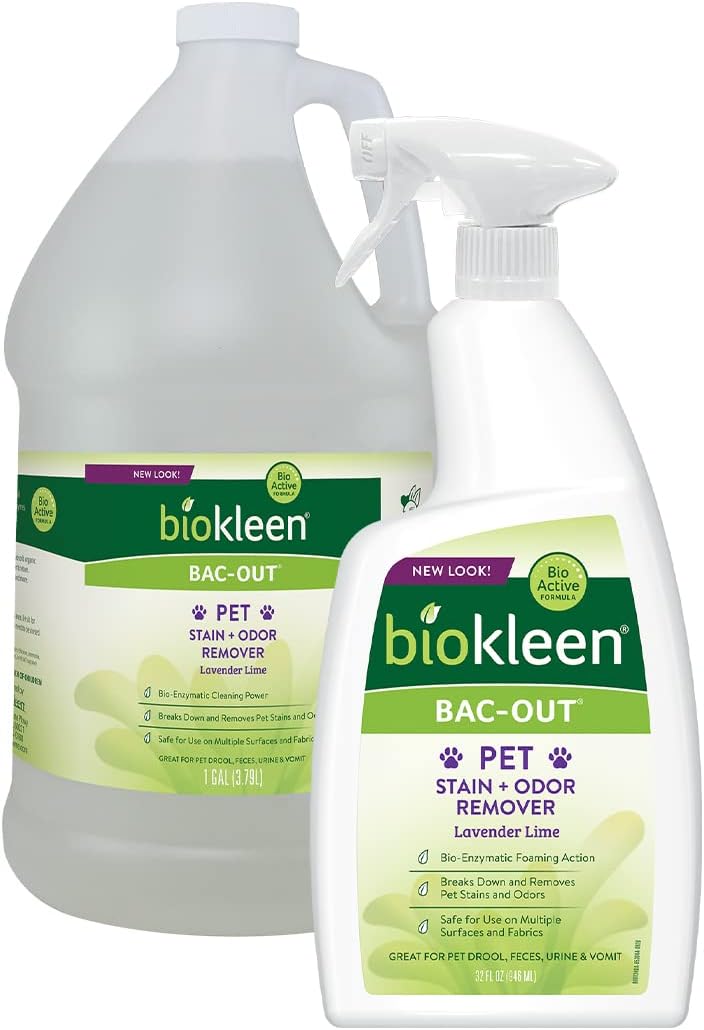 Biokleen Bac-Out Pet Stain Remover - Spray & Gallon Refill - Enzymatic, Natural, Destroys Stains &