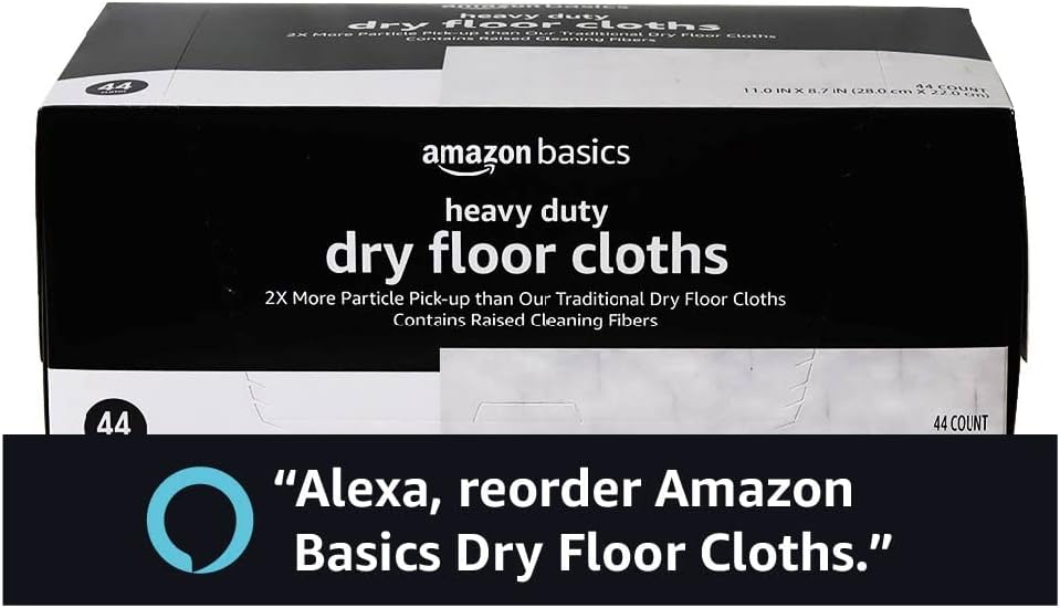 Amazon Basics Heavy Duty Dry Sweeping Cloths to Clean Dust, Dirt, Pet Hair, Fits Swiffer Sweeper