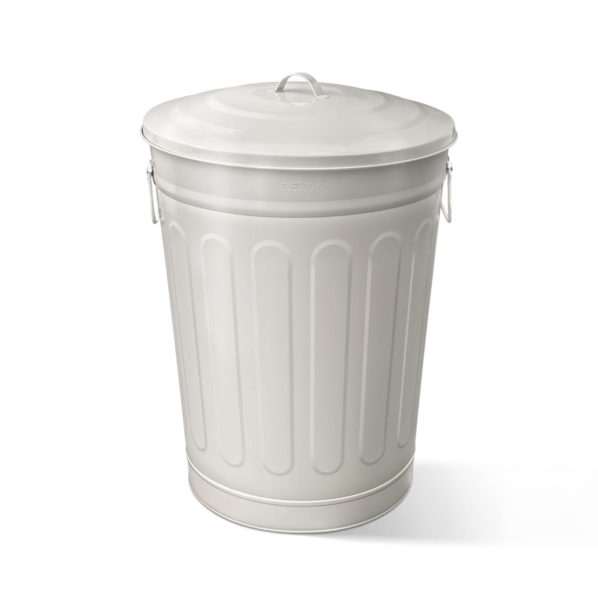 Plexon Round Trash Can 13 Gallon, Vintage Metal Outdoor Trash Can with Lid, Retro Farmhouse Garbage