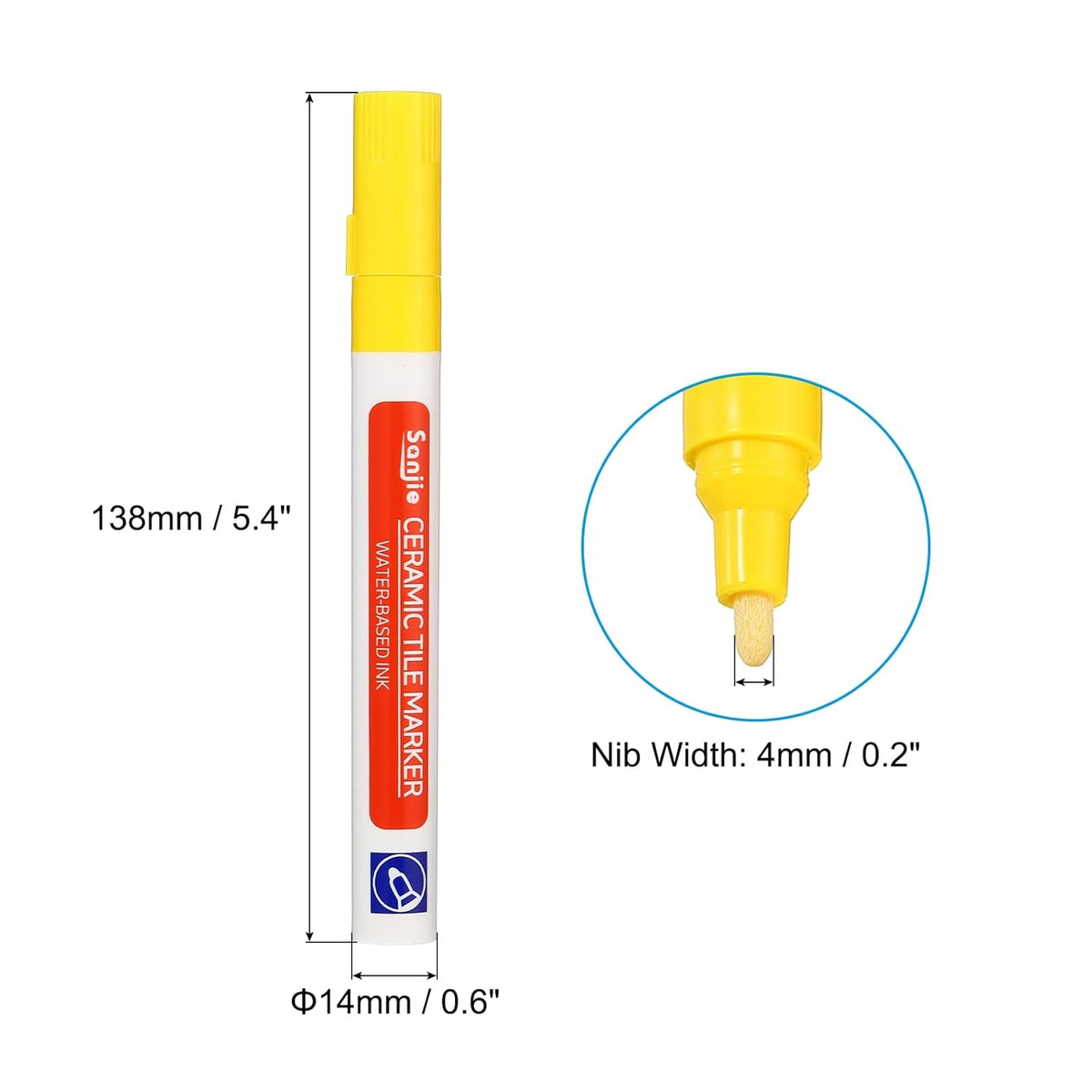 PATIKIL Grout Pen, 4 Pack Yellow Tile Marker Waterproof Grout Sealer Pen Tile Repair Pens Paint