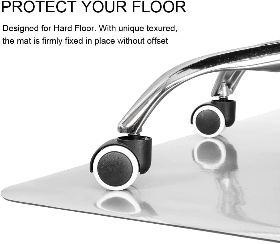 Kuyal Clear Chair mat for Hardwood Floor 46 x 60 inches Transparent Floor Mats Wood/Tile Protection