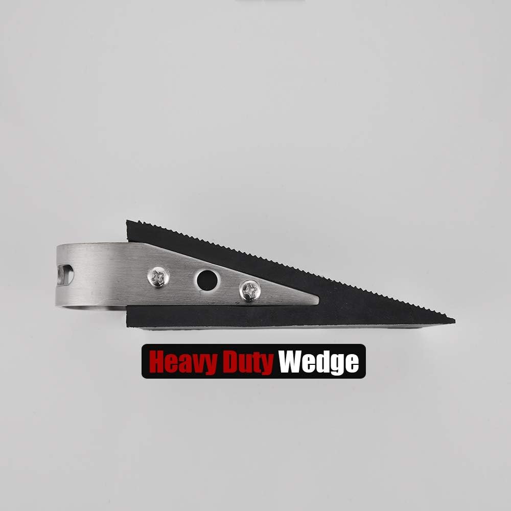 JQK Heavy Duty Door Stopper Rubber Wedge, 304 Stainless Steel Security Door Stops Works On All
