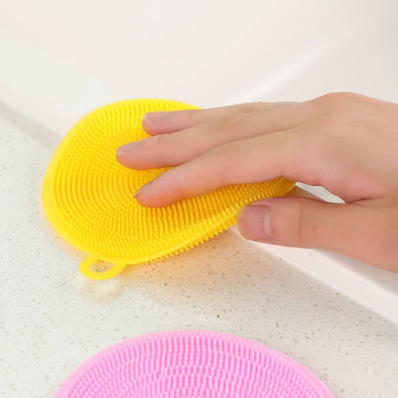 Silicone Dish Scrubber, 12 Count Silicone Sponge Dish Brush, Food Grade BPA Free Reusable Rubber