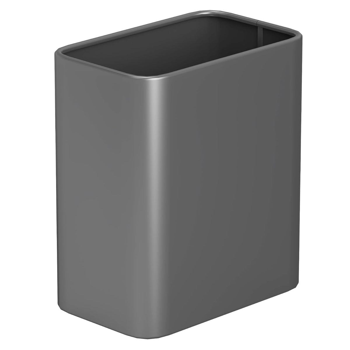 Cesun Small Bathroom Trash Can, 2.1 Gallons, Open-Top, Gray Metal, Stainless Steel, Modern, Ideal