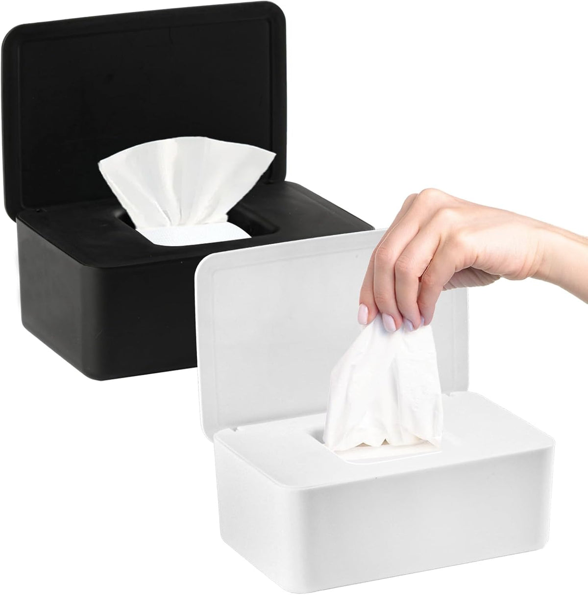 2Pcs Diaper Wipes Dispenser, Refillable Wipe Container, Wipe Container with Sealing Design Lid