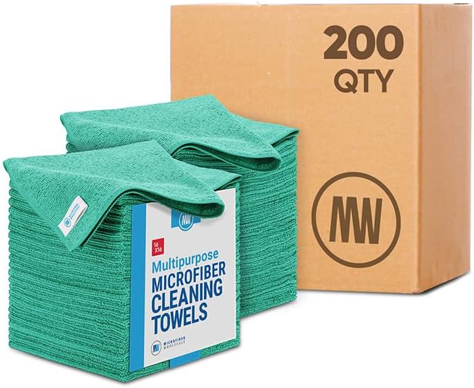 Bulk 16" x 16" All Purpose Microfiber Towels Wholesale - Case Quantity (200 Count) | Large | No