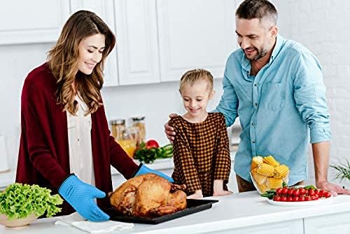 KITCHEN PERFECTION XL Silicone Smoker Oven Gloves-Extreme HeatResistant Gloves-Handle Hot Food